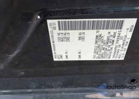 2016 Nissan Maxima 3.5 Platinum z USA, uszkodzony, nr VIN 1N4AA6AP9GC399845